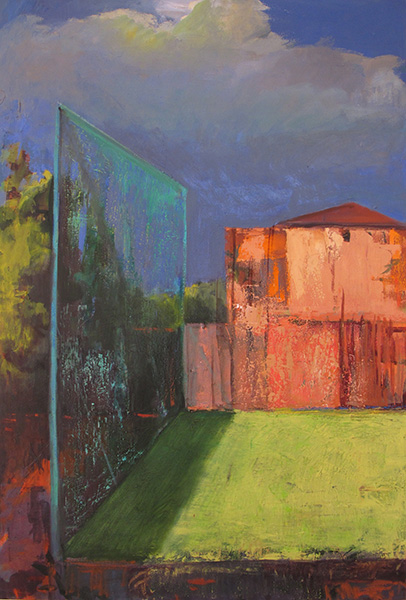 Landscape with Pink Palazzo, 2013, 100x70cm oil on canvas