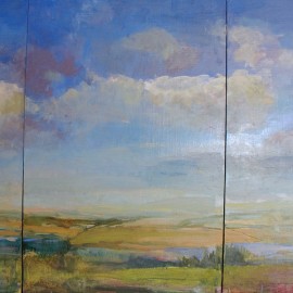 Landscape with Clouds, 2012, triptych 166x86cm., oil/panel on linen
